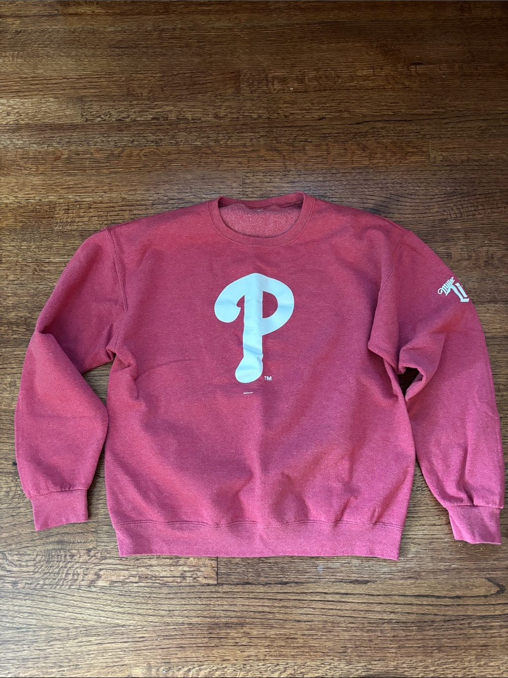 Phillies Miller Lite Red Crewneck Sweatshirt